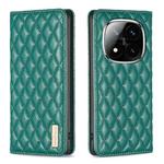 For Redmi Note 14 Pro / Note 14 Pro+ Diamond Lattice Magnetic Leather Flip Phone Case(Green)