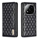 For Redmi Note 14 Pro 5G / Note 14 Pro+ 5G Diamond Lattice Magnetic Leather Flip Phone Case(Black)