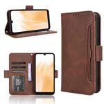 For Fujitsu Arrows We2 Skin Feel Calf Texture Card Slots Leather Phone Case(Brown)