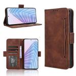 For Redmi Note 14 4G 164.84mm EU Version Skin Feel Calf Texture Card Slots Leather Phone Case(Brown)