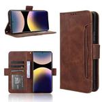 For Redmi Note 14 Pro 4G Skin Feel Calf Texture Card Slots Leather Phone Case(Brown)