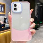 For iPhone 16 Plus Dual Color Stitching PC Hybrid TPU Phone Protective Case(Pink)