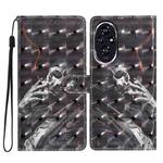 For Honor 200 3D Pattern Leather Phone Case(Skull)