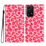 For Honor 200 Lite Global 3D Pattern Leather Phone Case(Pink Leopard Print)