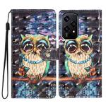 For Honor 200 Lite Global 3D Pattern Leather Phone Case(Big-eyed owl)