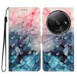 For Redmi A3 3D Pattern Leather Phone Case(3D Pink Blue Marble)