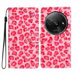 For Redmi A3 3D Pattern Leather Phone Case(Pink Leopard Print)