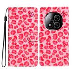 For Redmi Note 14 Pro+ 5G 3D Pattern Leather Phone Case(Pink Leopard Print)