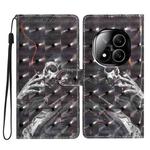 For Redmi Note 14 Pro+ 5G 3D Pattern Leather Phone Case(Skull)