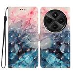 For Redmi A4 5G 3D Pattern Leather Phone Case(3D Pink Blue Marble)