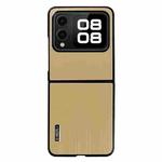 For Huawei nova Flip PC Hybrid Aluminum Alloy Brushed Shockproof Phone Case(Gold)