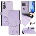 For Tecno Pova 4 Pro Smile Embossing RFID Leather Phone Case(Light Purple)