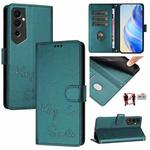 For Tecno Pova Neo 2 Smile Embossing RFID Leather Phone Case(Peacock Green)