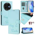 For Tecno Spark 30C 5G / Pop 9 5G Smile Embossing RFID Leather Phone Case(Mint Green)