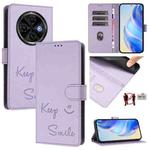 For Tecno Spark 30C 5G / Pop 9 5G Smile Embossing RFID Leather Phone Case(Light Purple)