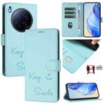 For Tecno Camon 40 Premier Smile Embossing RFID Leather Phone Case(Mint Green)