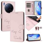 For Tecno Camon 40 Premier Smile Embossing RFID Leather Phone Case(Pink)
