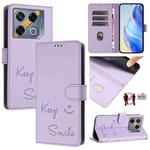 For Infinix GT 20 Pro X6871 Smile Embossing RFID Leather Phone Case(Light Purple)