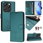 For Infinix Hot 40 / Hot 40 Pro Smile Embossing RFID Leather Phone Case(Peacock Green)