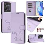 For Infinix Hot 30 5G Smile Embossing RFID Leather Phone Case(Light Purple)