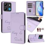 For Infinix Smart 7 India Smile Embossing RFID Leather Phone Case(Light Purple)