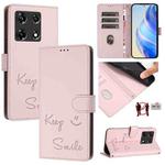 For Infinix Note 30 Pro / Note 30 5G Smile Embossing RFID Leather Phone Case(Pink)