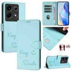 For Infinix Note 30 VIP Smile Embossing RFID Leather Phone Case(Mint Green)