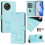 For Infinix Note 12 Pro 4G / Note 12 2023 Smile Embossing RFID Leather Phone Case(Mint Green)