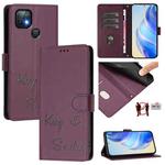 For Infinix Hot 10i Smile Embossing RFID Leather Phone Case(Violet)