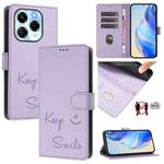 For Infinix Note 40X 5G Smile Embossing RFID Leather Phone Case(Light Purple)