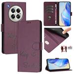 For Infinix Zero 40 4G / 5G Smile Embossing RFID Leather Phone Case(Violet)