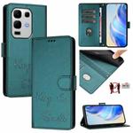 For Infinix Note 50s Smile Embossing RFID Leather Phone Case(Peacock Green)