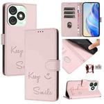 For itel A50 Smile Embossing RFID Leather Phone Case(Pink)