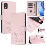 For itel A23 Pro / A17 Smile Embossing RFID Leather Phone Case(Pink)