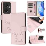 For itel P55+ Smile Embossing RFID Leather Phone Case(Pink)