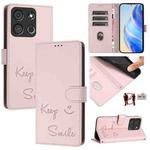 For itel A05s Smile Embossing RFID Leather Phone Case(Pink)