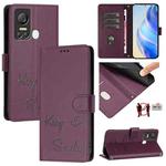 For itel S18 / Vision 5 Smile Embossing RFID Leather Phone Case(Violet)