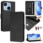 For itel A50C Smile Embossing RFID Leather Phone Case(Black)