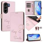 For itel Power 70 Smile Embossing RFID Leather Phone Case(Pink)