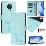 For Nokia 6.3 / G20 / G10 Smile Embossing RFID Leather Phone Case(Mint Green)