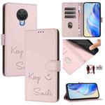 For Nokia 6.3 / G20 / G10 Smile Embossing RFID Leather Phone Case(Pink)