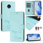 For Nokia C10 / C20 Smile Embossing RFID Leather Phone Case(Mint Green)