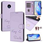 For Nokia C10 / C20 Smile Embossing RFID Leather Phone Case(Light Purple)