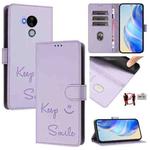 For Nokia C30 Smile Embossing RFID Leather Phone Case(Light Purple)