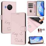 For Nokia X20 / X10 Smile Embossing RFID Leather Phone Case(Pink)