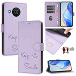 For Nokia X20 / X10 Smile Embossing RFID Leather Phone Case(Light Purple)