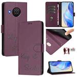 For Nokia X20 / X10 Smile Embossing RFID Leather Phone Case(Violet)