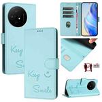 For TCL 50 XL 5G Smile Embossing RFID Leather Phone Case(Mint Green)