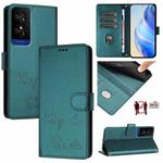 For TCL 50 5G Smile Embossing RFID Leather Phone Case(Peacock Green)