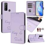 For TCL 30 XL T701DL Smile Embossing RFID Leather Phone Case(Light Purple)